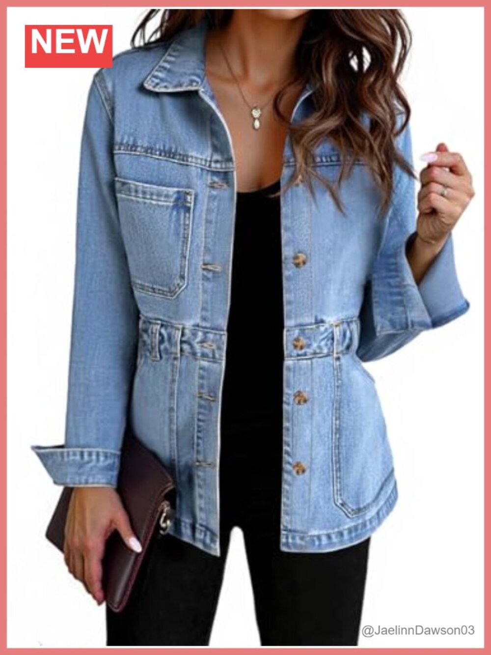 Tankaneo Womens Distressed Denim Jacket Oversized Shacket Long Sleeve